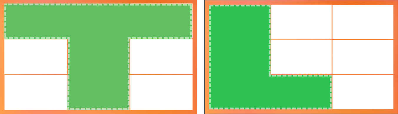 Two invalid examples of grid-template-areas.