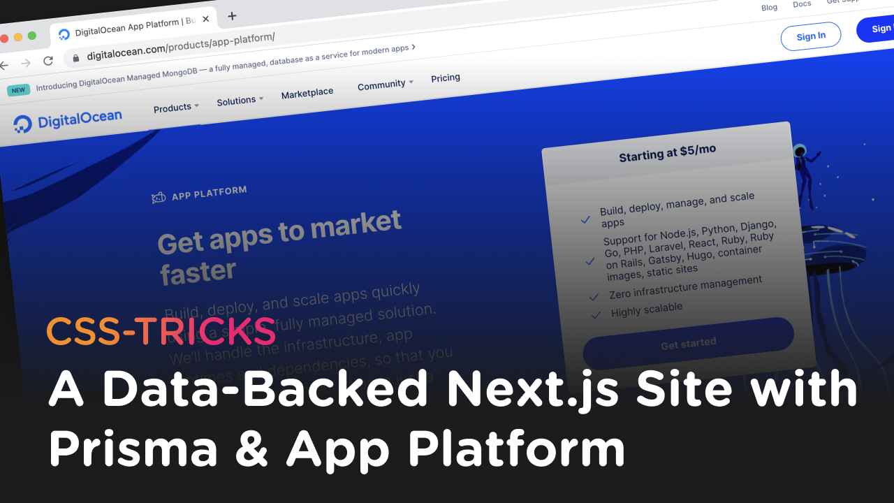 Thumbnail for #206: Building a Data-Backed Next.js Site with Prisma & App Platform