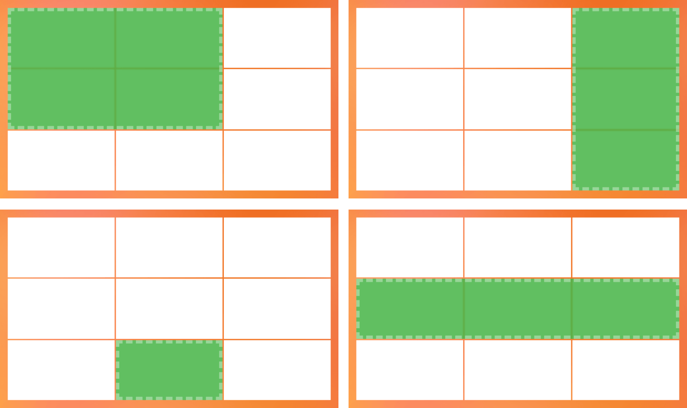 Two valid and valid examples of grid areas.